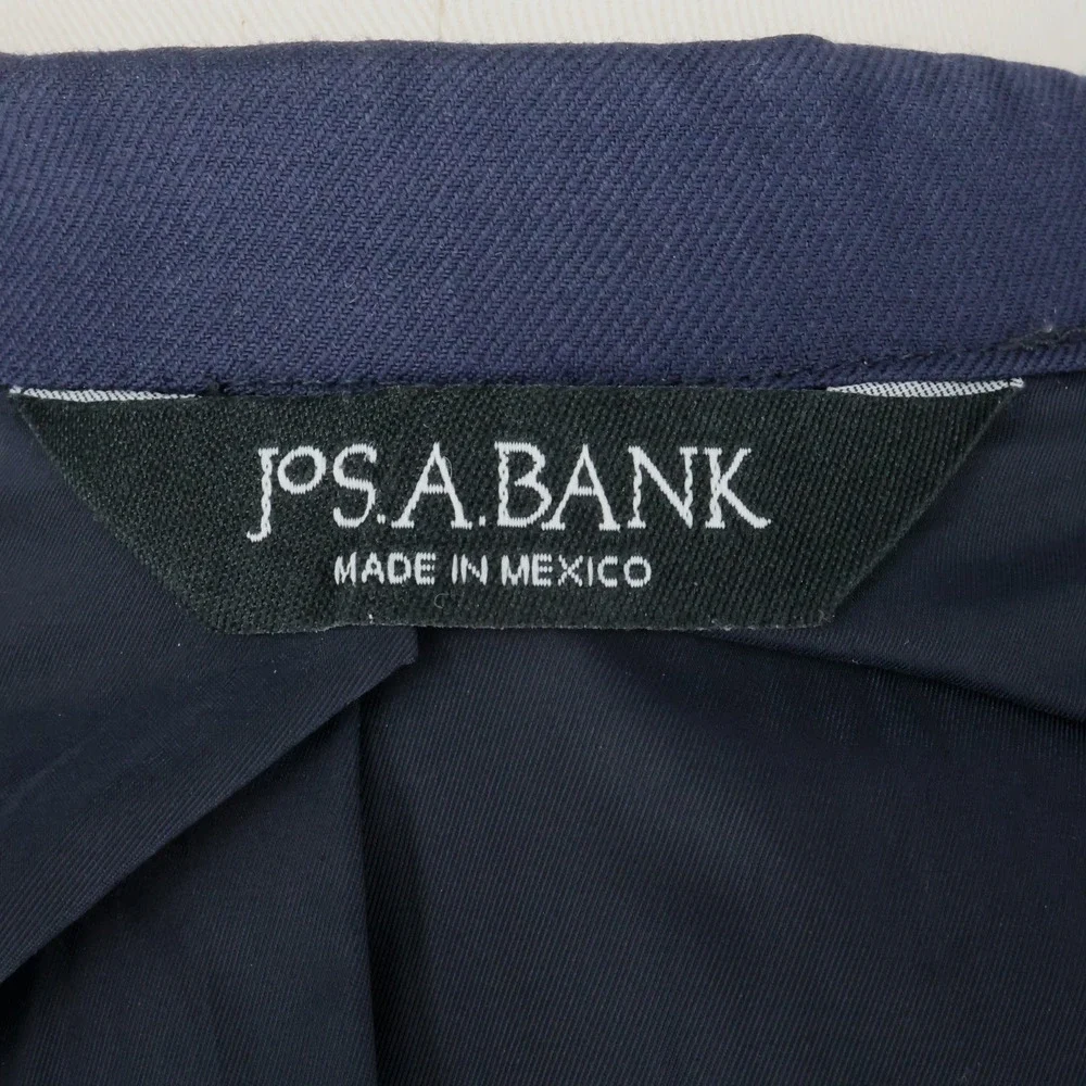 Jos A Bank Traveler Sport Coat Mens 42S Blue Wool Lined Blazer Jacket Preppy